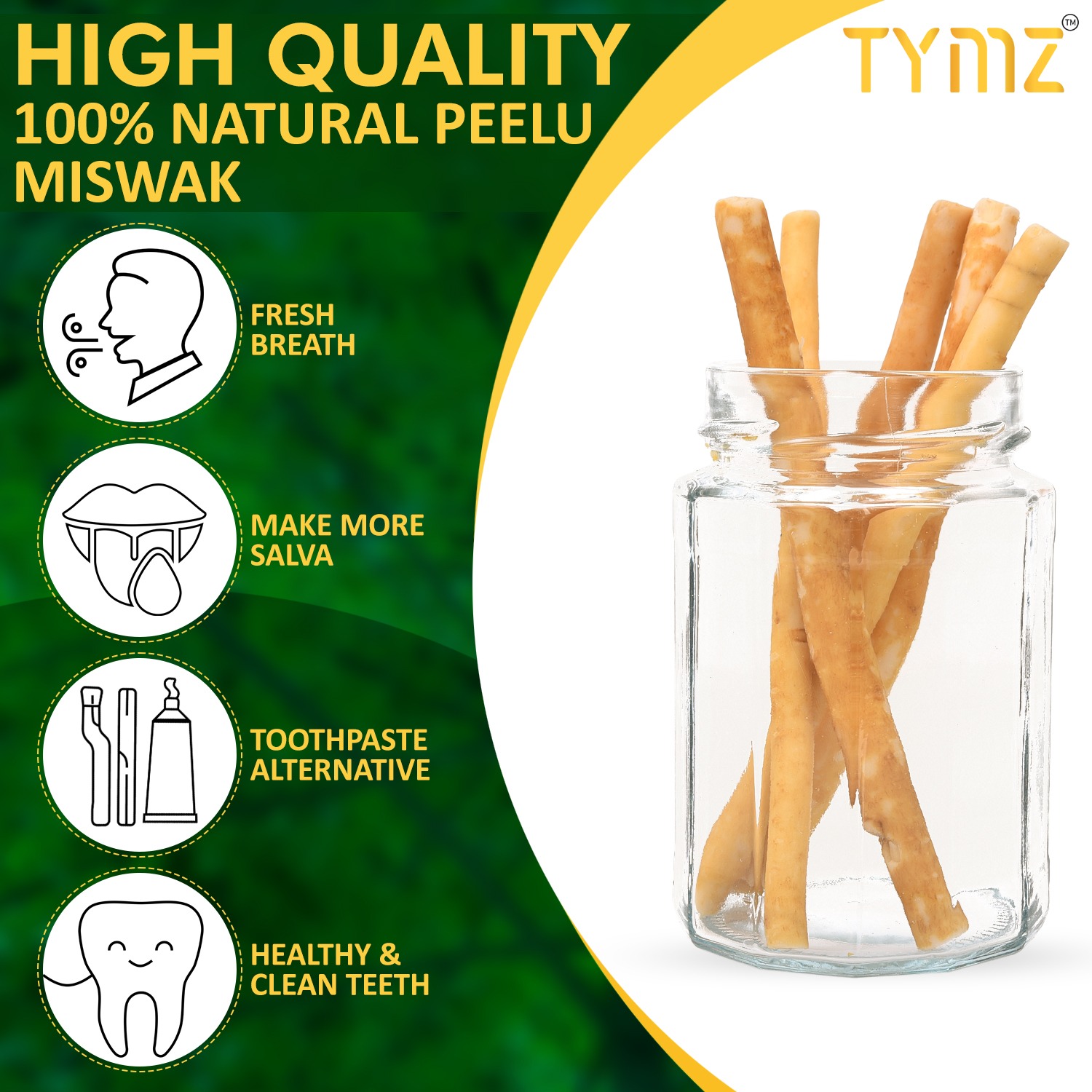Natural Miswak Sticks Pack with Holder – Vacuum Sealed Fresh Sewak Toothbrush for Oral Care - Image 4